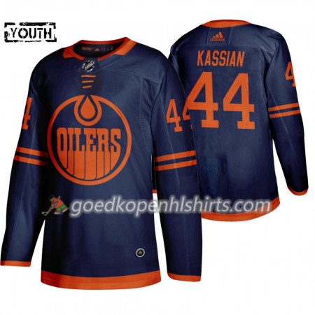 Edmonton Oilers Zack Kassian 44 Adidas 2019-2020 Blauw Authentic Shirt - Kinderen